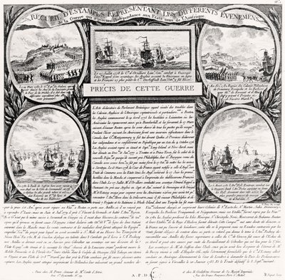Collection of engravings depicting the American War of Independence, late 18th century by Marie Nicolas Ponce Camus